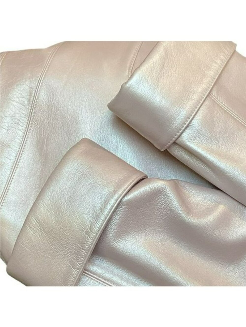 Dero By Rocco DAmelio Womens Pink Leather Coat Medium Button Front Made In USA - Picture 10 of 16